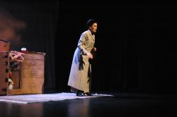 Ida Blun Straus at rail of the Titanic